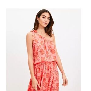 LOFT Fresh Guava Floral Tie-Strap Tank